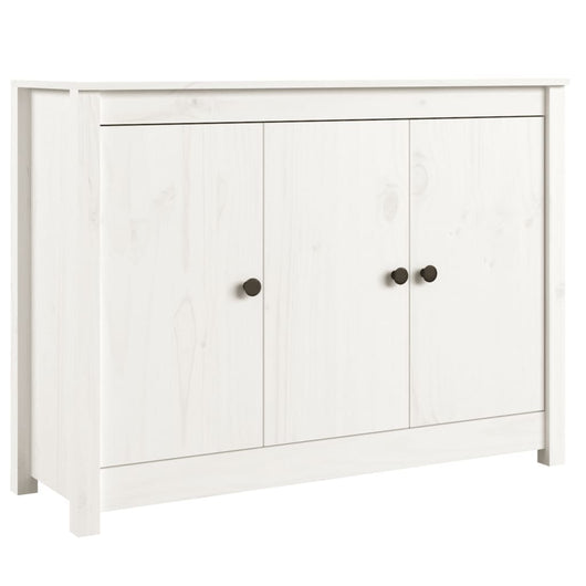 Credenza Bianca 100x35x74 cm in Legno Massello di Pino 814560