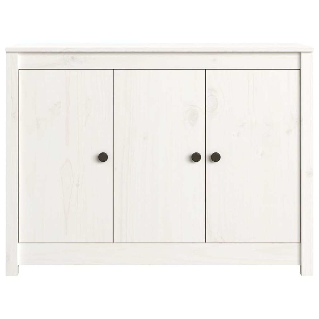 Credenza Bianca 100x35x74 cm in Legno Massello di Pino cod mxl 19407