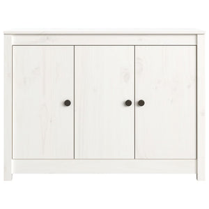 Credenza-Buffet-Armadio da cucina Bianca 100x35x74 cm in Legno Massello di Pino