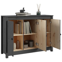 Credenza Grigia 100x35x74 cm in Legno Massello di Pino 814561