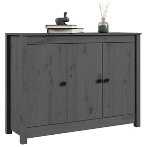 Credenza Grigia 100x35x74 cm in Legno Massello di Pino 814561