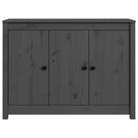 Credenza Grigia 100x35x74 cm in Legno Massello di Pino 814561