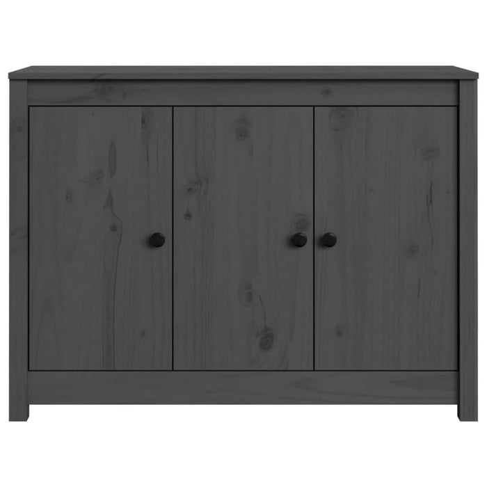 Credenza Grigia 100x35x74 cm in Legno Massello di Pino 814561