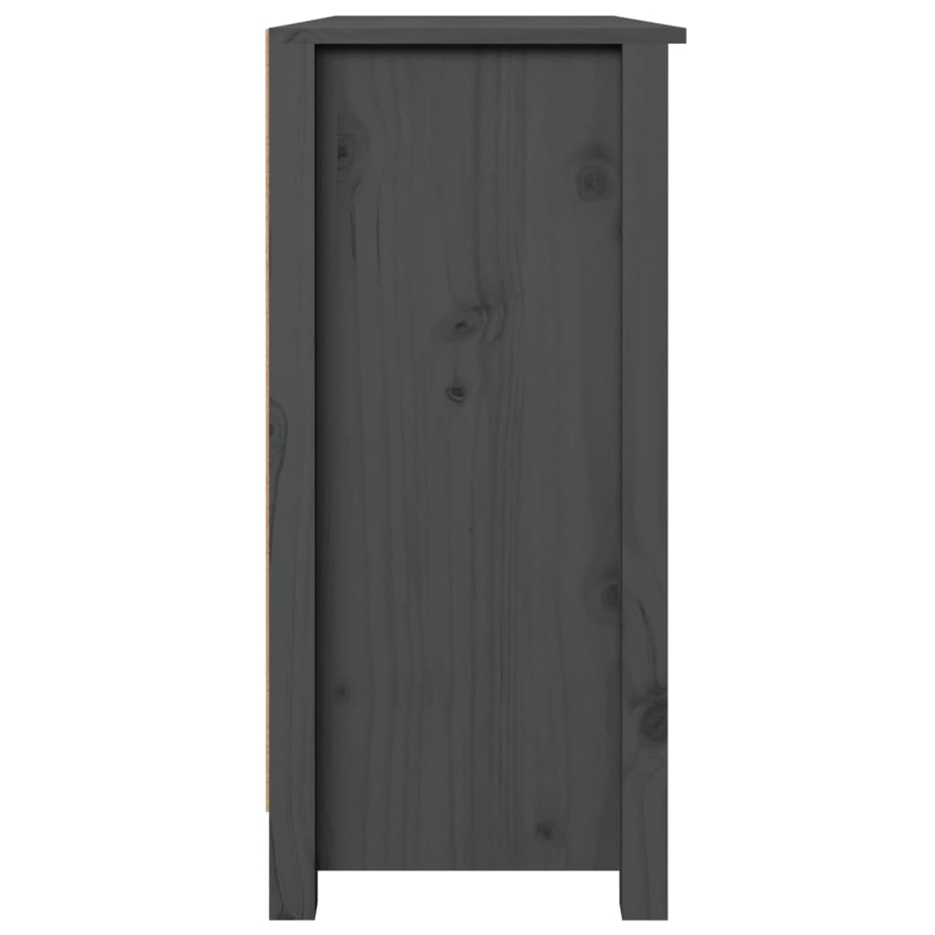 Credenza Grigia 100x35x74 cm in Legno Massello di Pino 814561