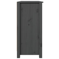 Credenza Grigia 100x35x74 cm in Legno Massello di Pino 814561