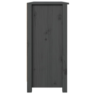 Credenza Grigia 100x35x74 cm in Legno Massello di Pino 814561
