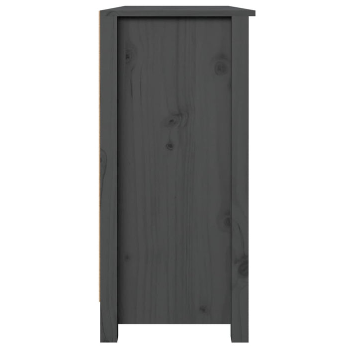 Credenza Grigia 100x35x74 cm in Legno Massello di Pino 814561