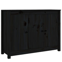 Credenza Nera 100x35x74 cm in Legno Massello di Pino 814563