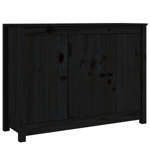 Credenza Nera 100x35x74 cm in Legno Massello di Pino 814563