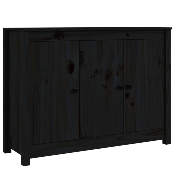 Credenza Nera 100x35x74 cm in Legno Massello di Pino 814563