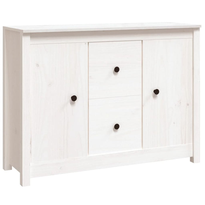 Credenza Bianca 100x35x74 cm in Legno Massello di Pino 814565