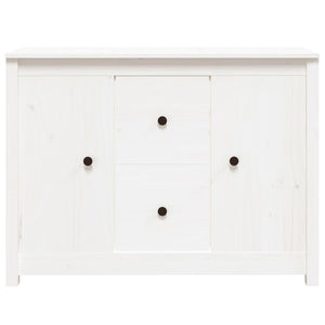 Credenza-Buffet-Armadio da cucina Bianca 100x35x74 cm in Legno Massello di Pino 793892