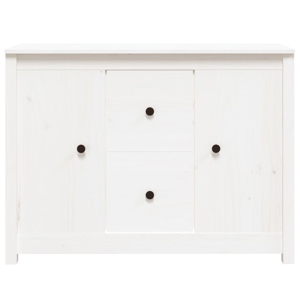 Credenza Bianca 100x35x74 cm in Legno Massello di Pino 814565