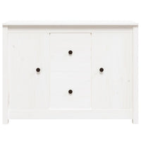 Credenza Bianca 100x35x74 cm in Legno Massello di Pino 814565