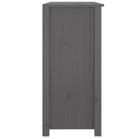 Credenza Grigia 100x35x74 cm in Legno Massello di Pino 814566