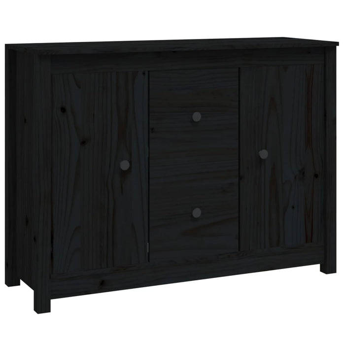 Credenza Nera 100x35x74 cm in Legno Massello di Pino 814568