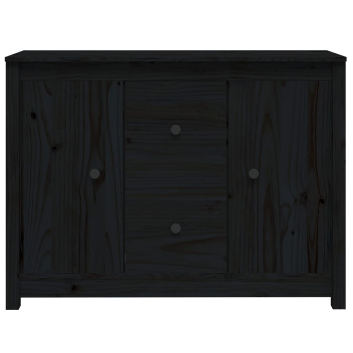 Credenza Nera 100x35x74 cm in Legno Massello di Pino cod mxl 27204
