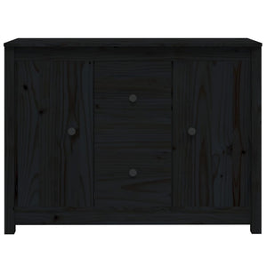 Credenza Nera 100x35x74 cm in Legno Massello di Pino 814568