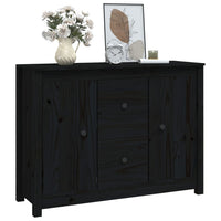 Credenza Nera 100x35x74 cm in Legno Massello di Pino cod mxl 27204