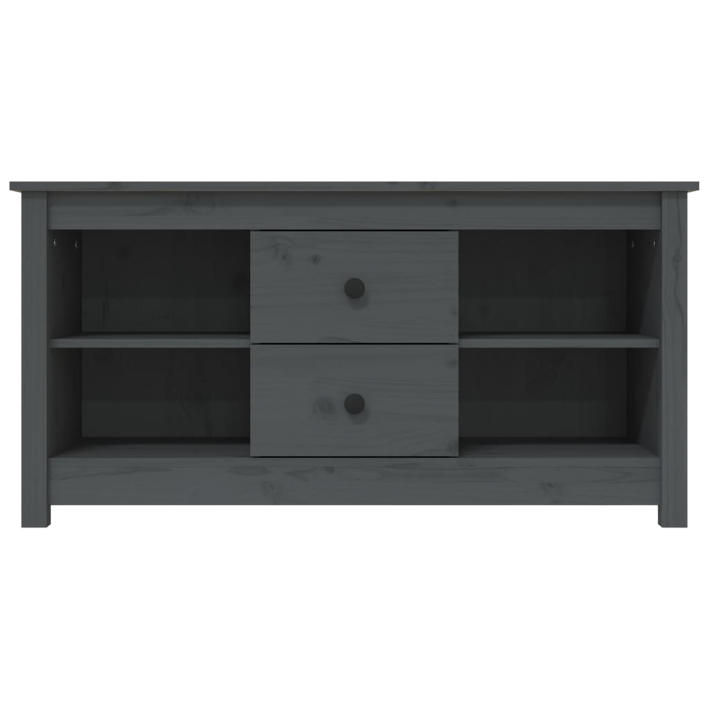 Mobile Porta TV Grigio 103x36,5x52 cm in Legno Massello di Pino 814571