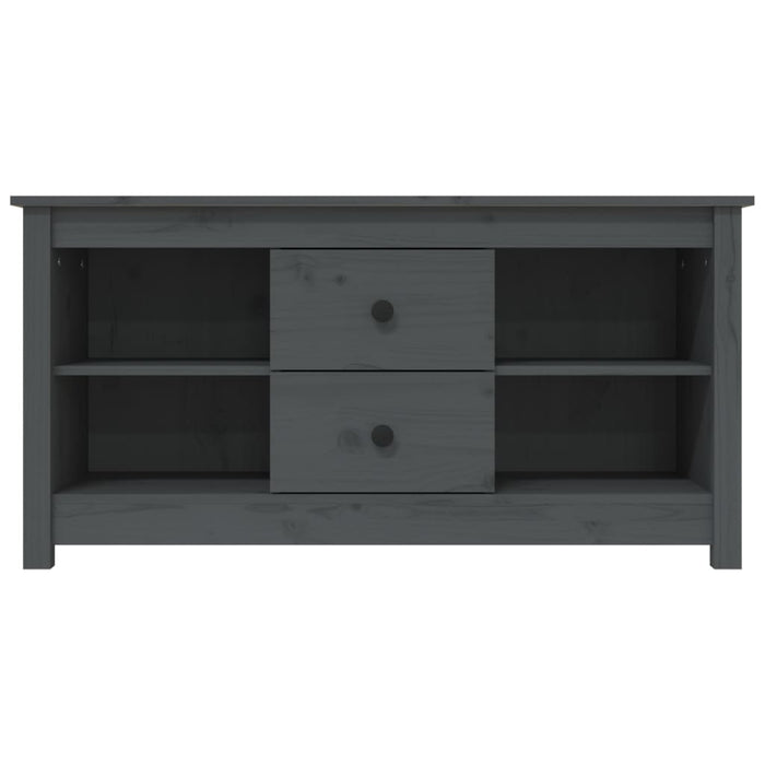 Mobile Porta TV Grigio 103x36,5x52 cm in Legno Massello di Pino 814571
