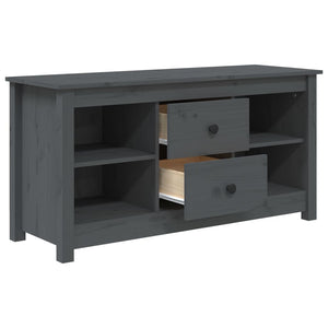 Mobile Porta TV Grigio 103x36,5x52 cm in Legno Massello di Pino 814571