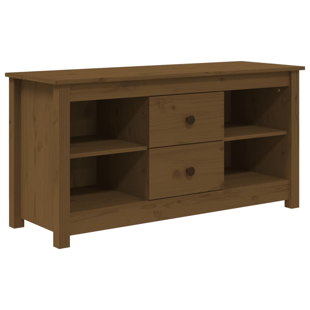 Mobile Porta TV-Mobile per TV-Credenza TV Ambra 103x36,5x52 cm in Legno Massello di Pino 917190