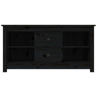 Mobile Porta TV Nero 103x36,5x52 cm in Legno Massello di Pino 814573