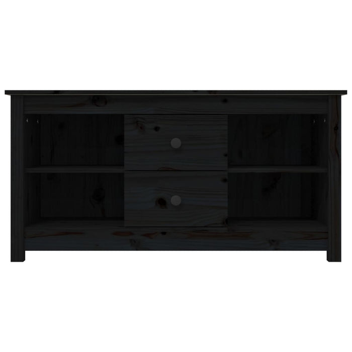 Mobile Porta TV Nero 103x36,5x52 cm in Legno Massello di Pino 814573