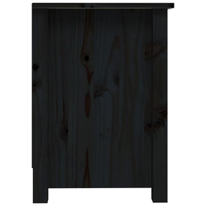 Mobile Porta TV Nero 103x36,5x52 cm in Legno Massello di Pino 814573