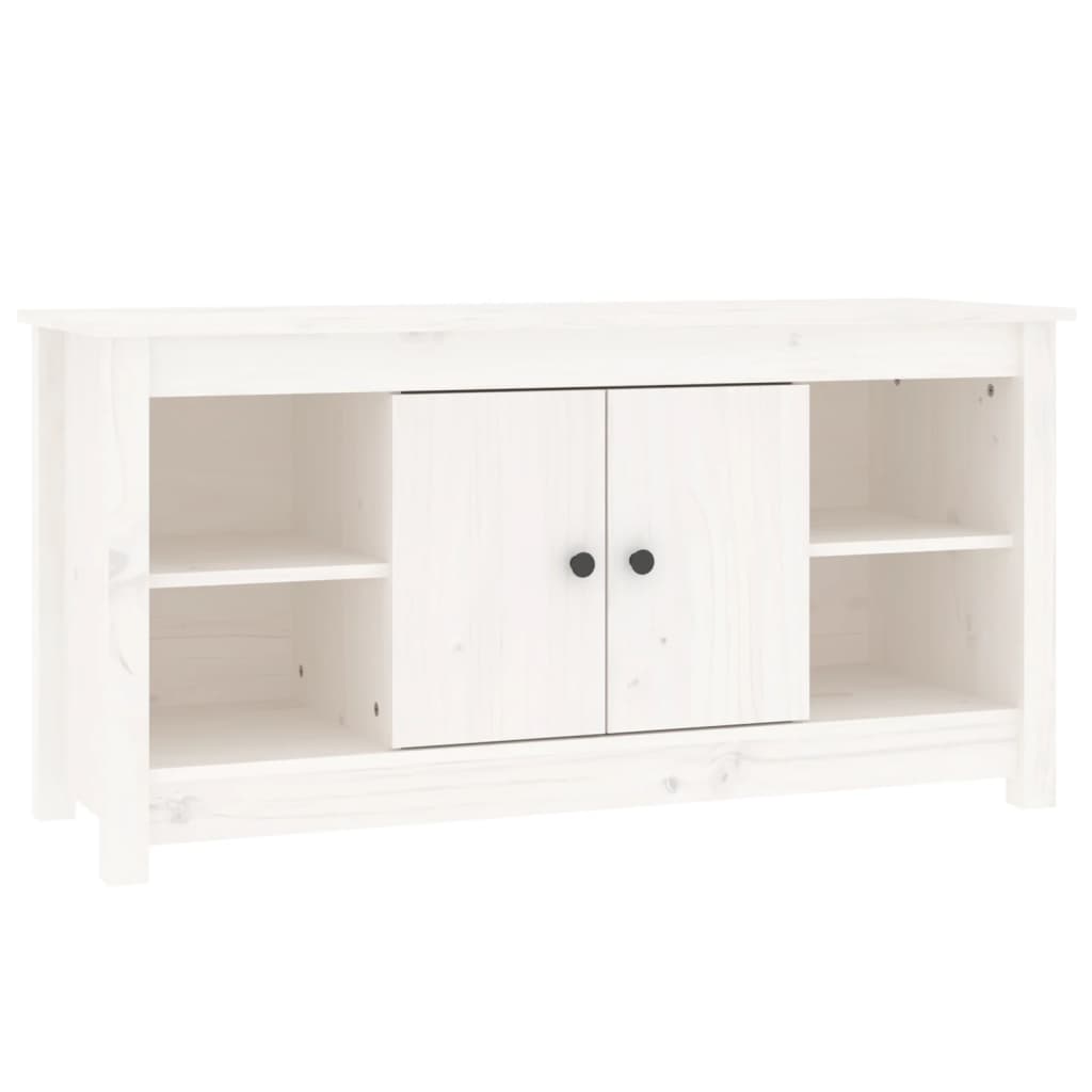 Mobile Porta TV Bianco 103x36,5x52 cm in Legno Massello di Pino cod mxl 27628