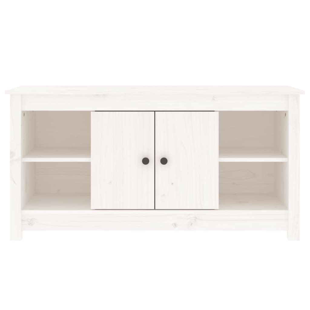 Mobile Porta TV Bianco 103x36,5x52 cm in Legno Massello di Pino cod mxl 27628