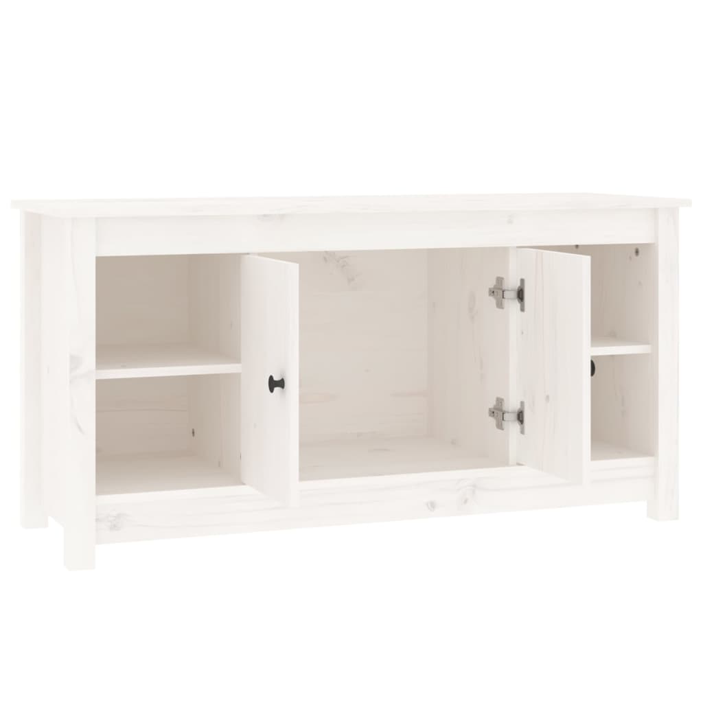 Mobile Porta TV Bianco 103x36,5x52 cm in Legno Massello di Pino cod mxl 27628