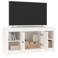 Mobile Porta TV Bianco 103x36,5x52 cm in Legno Massello di Pino cod mxl 27628