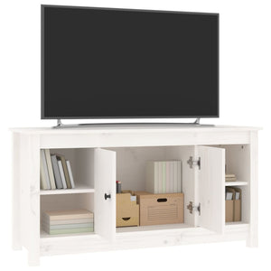 Mobile Porta TV Bianco 103x36,5x52 cm in Legno Massello di Pino cod mxl 27628