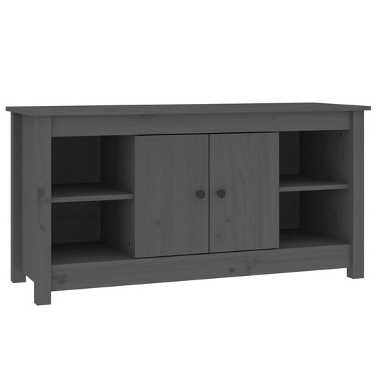 Mobile Porta TV Grigio 103x36,5x52 cm in Legno Massello di Pino 814576