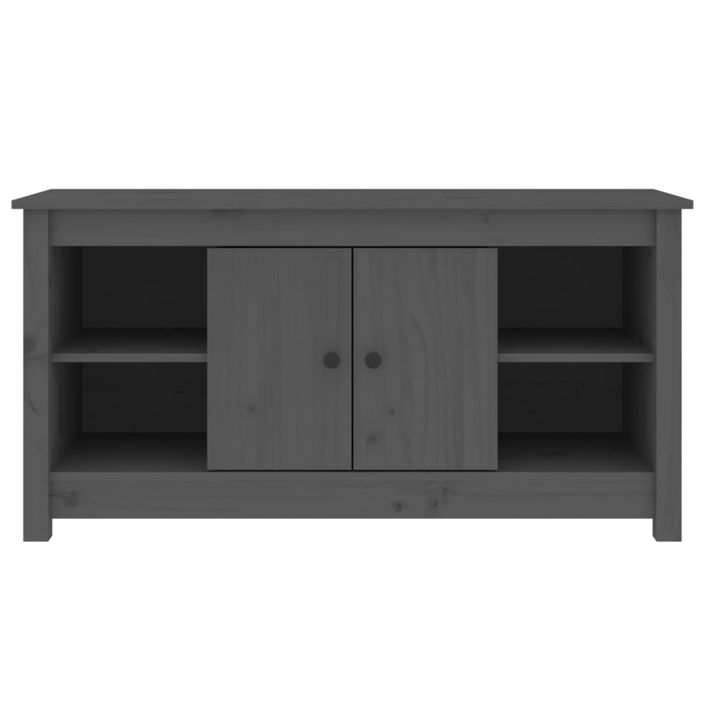 Mobile Porta TV Grigio 103x36,5x52 cm in Legno Massello di Pino 814576