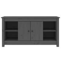 Mobile Porta TV Grigio 103x36,5x52 cm in Legno Massello di Pino 814576