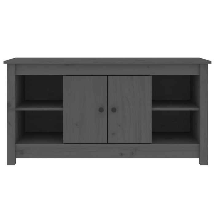 Mobile Porta TV Grigio 103x36,5x52 cm in Legno Massello di Pino 814576