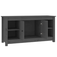 Mobile Porta TV Grigio 103x36,5x52 cm in Legno Massello di Pino 814576