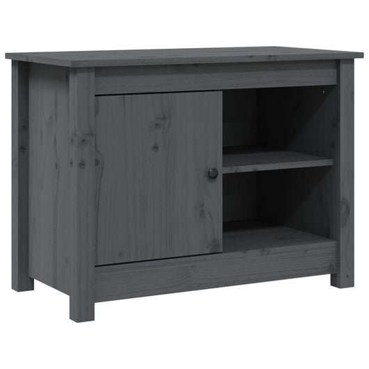 Mobile Porta TV Grigio 70x36,5x52 cm in Legno Massello di Pino 814581