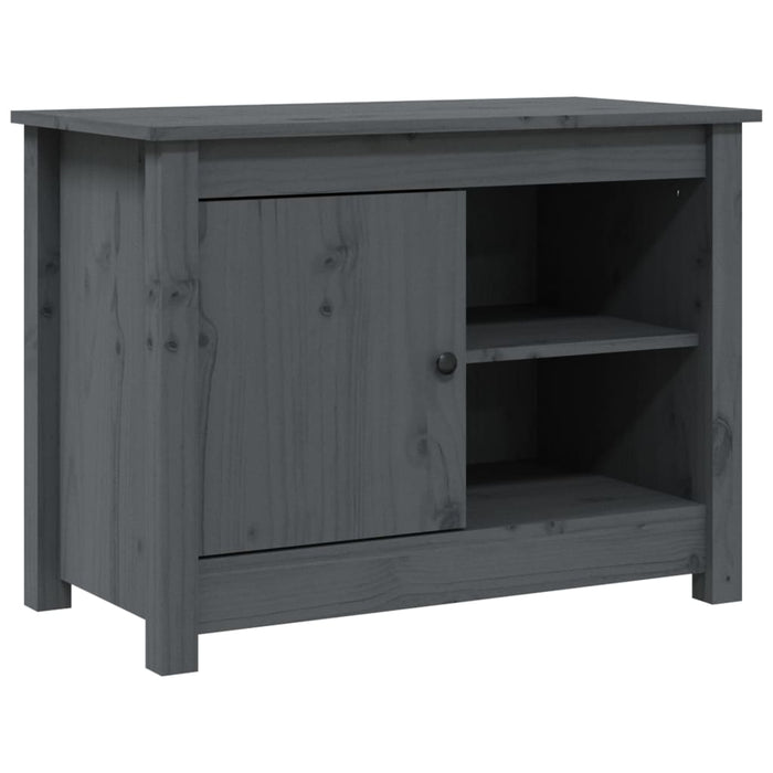 Mobile Porta TV Grigio 70x36,5x52 cm in Legno Massello di Pino 814581