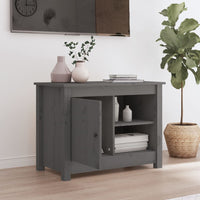 Mobile Porta TV Grigio 70x36,5x52 cm in Legno Massello di Pino 814581