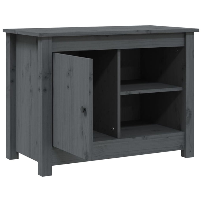 Mobile Porta TV Grigio 70x36,5x52 cm in Legno Massello di Pino 814581