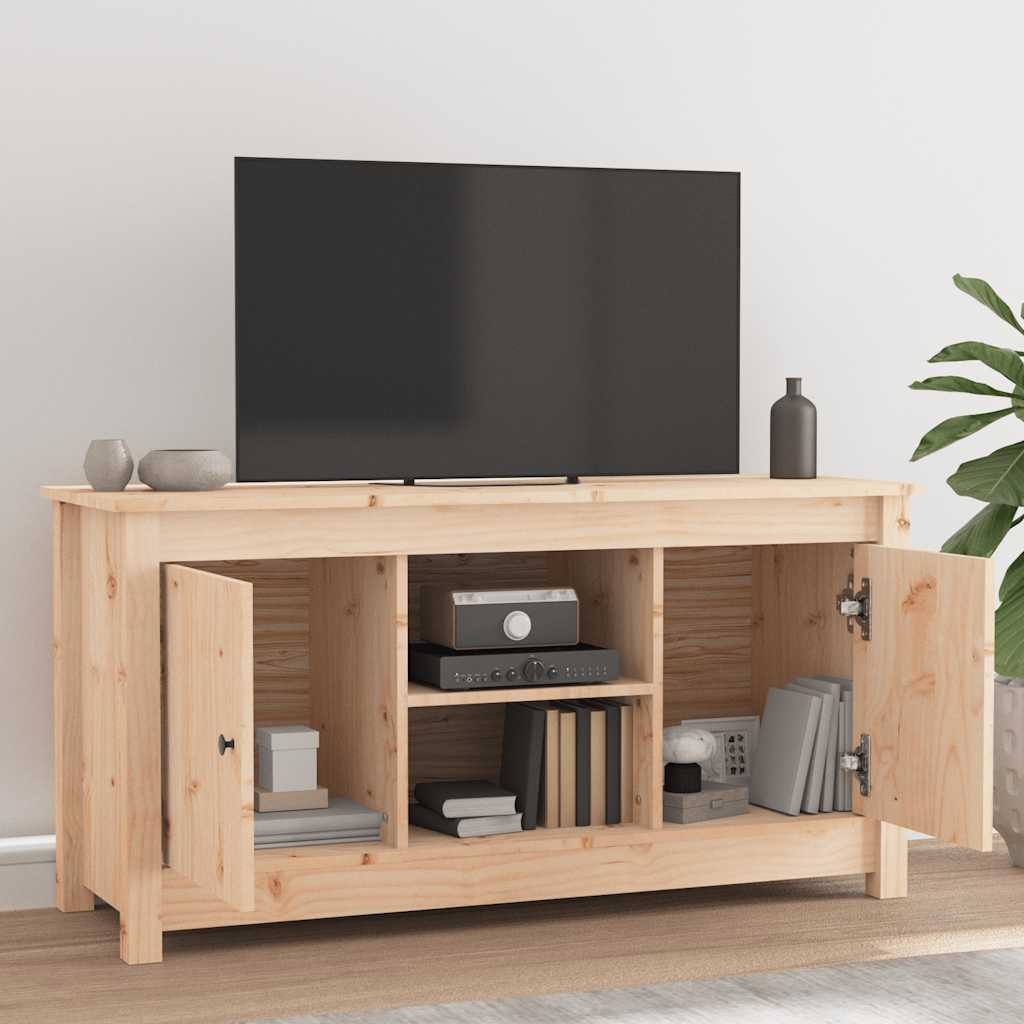 Mobile Porta TV-Mobile per TV-Credenza TV 103x36,5x52 cm in Legno Massello di Pino 584482