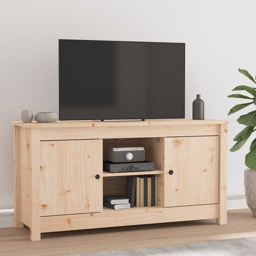Mobile Porta TV-Mobile per TV-Credenza TV 103x36,5x52 cm in Legno Massello di Pino 584482