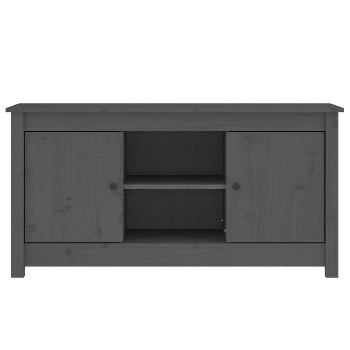 Mobile Porta TV Grigio 103x36,5x52 cm in Legno Massello di Pino 814586