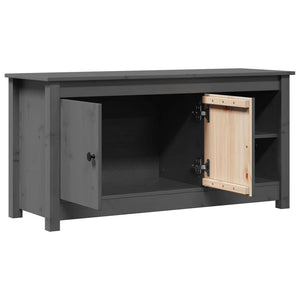 Mobile Porta TV Grigio 103x36,5x52 cm in Legno Massello di Pino