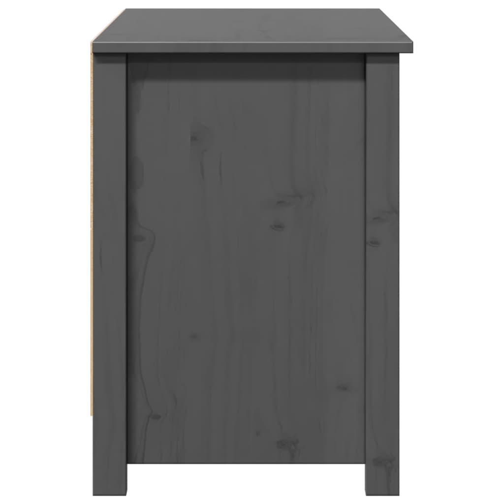 Mobile Porta TV Grigio 103x36,5x52 cm in Legno Massello di Pino