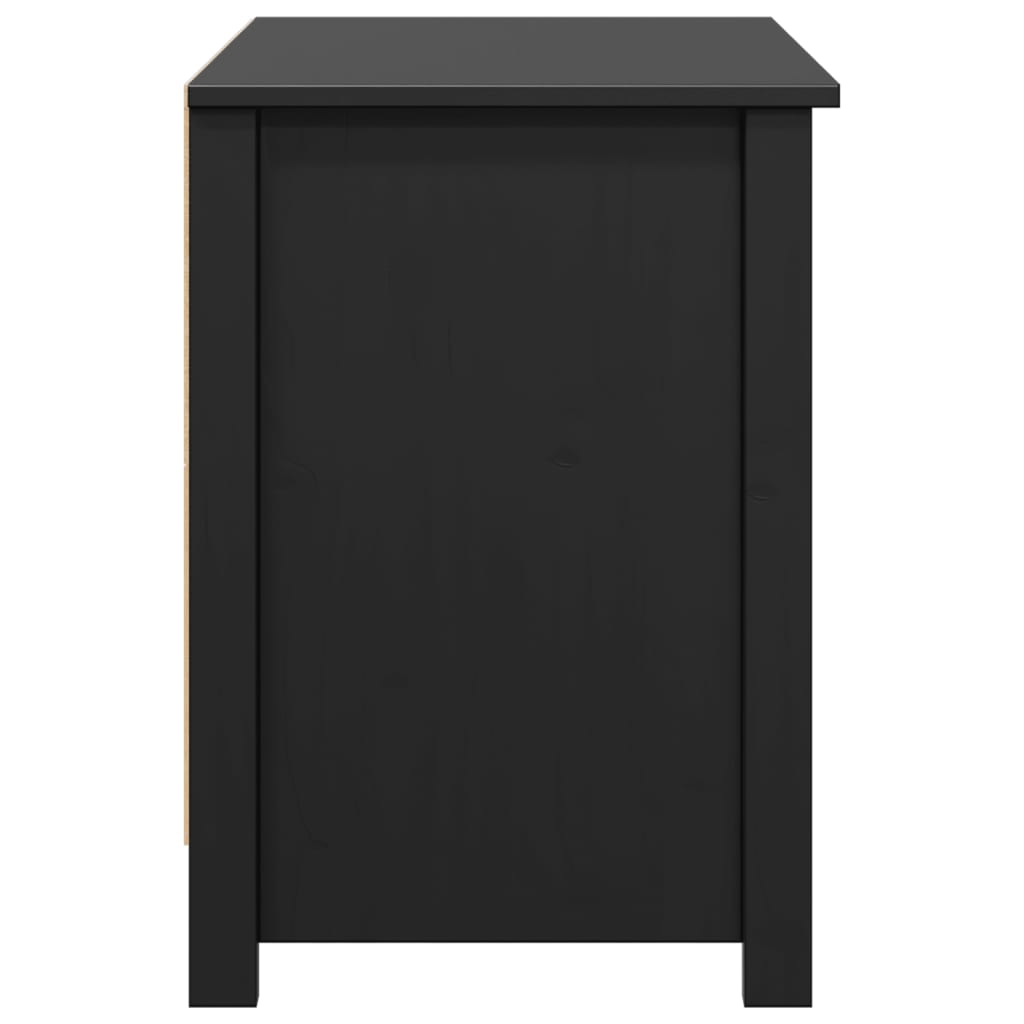 Mobile Porta TV Nero 103x36,5x52 cm in Legno Massello di Pino 814593